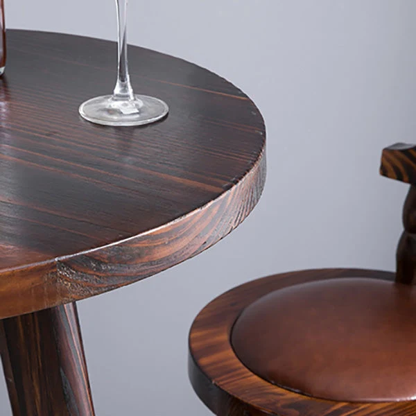 Ensemble de salle à manger de pub en bois massif, ensemble de table et de tabourets contemporains 1/2/3 pièces Clearhalo