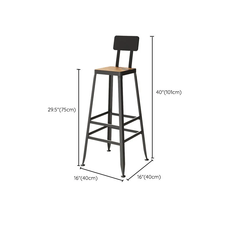 Ensemble de Table de Bar en bois massif, 1/7 pièces, Table et tabourets de Bar à cadre métallique industriel Clearhalo
