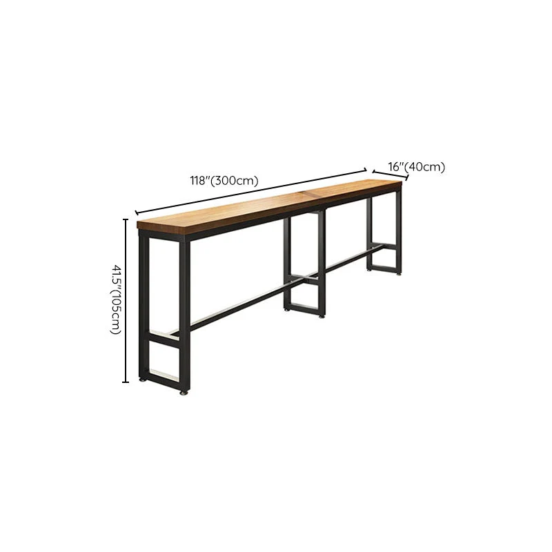 Ensemble de Table de Bar en bois massif, 1/7 pièces, Table et tabourets de Bar à cadre métallique industriel Clearhalo