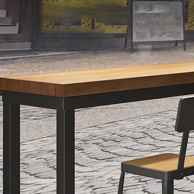 Ensemble de Table de Bar en bois massif, 1/7 pièces, Table et tabourets de Bar à cadre métallique industriel Clearhalo