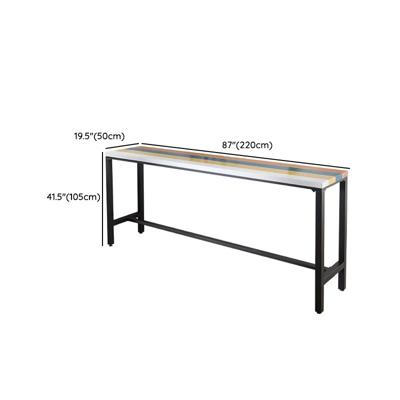 Ensemble de Table de Bar en bois, 1/5 pièces, ensemble de Table de Pub rectangulaire moderne Clearhalo