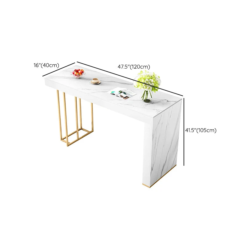 Ensemble de table de bar Glam 1/3/5 pièces Table de bar rectangulaire en pierre et tabourets rembourrés Clearhalo