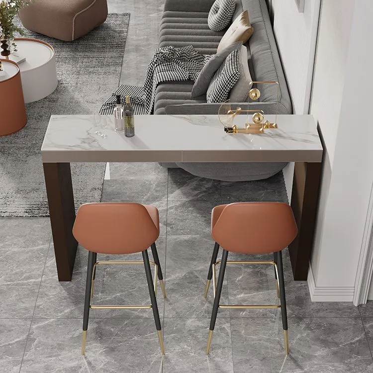 Ensemble de table de bar Glam Stone, 1/2/3 pièces, table de bar rectangulaire avec tabourets rembourrés Clearhalo