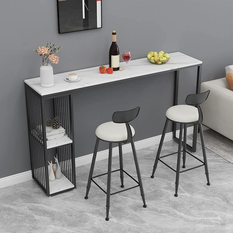 Ensemble de table de bar Glam Stone, 1/3 pièces, table de bar rectangulaire avec tabourets rembourrés Clearhalo