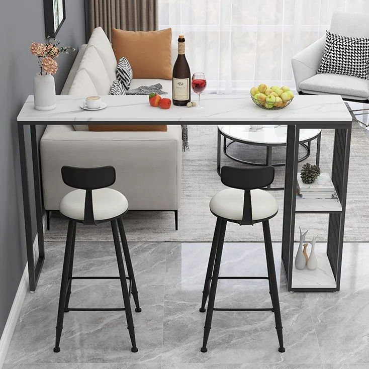 Ensemble de table de bar Glam Stone, 1/3 pièces, table de bar rectangulaire avec tabourets rembourrés Clearhalo