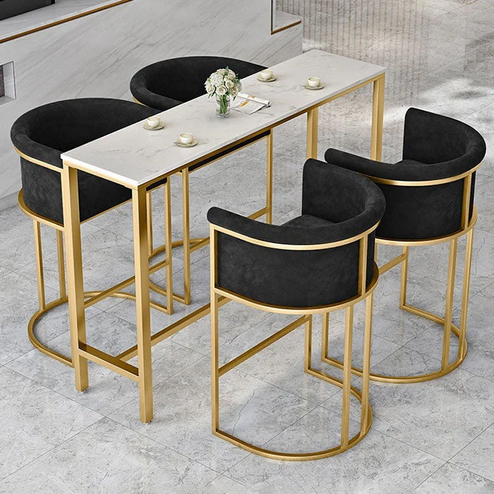 Ensemble de table de bar Glam Stone, 1/3 pièces, comptoir rond pour usage domestique Clearhalo