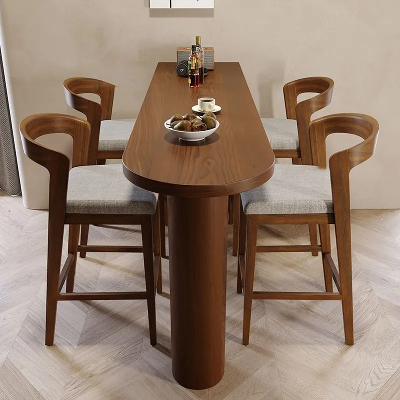 Ensemble de Table de Bar industriel 1/4/5 pièces, Table de comptoir en bois de pin avec tabourets hauts Clearhalo