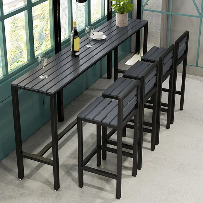 Ensemble de Table de Bar industriel 1/5/9 pièces, comptoir en bois avec tabourets hauts pour Bar Clearhalo