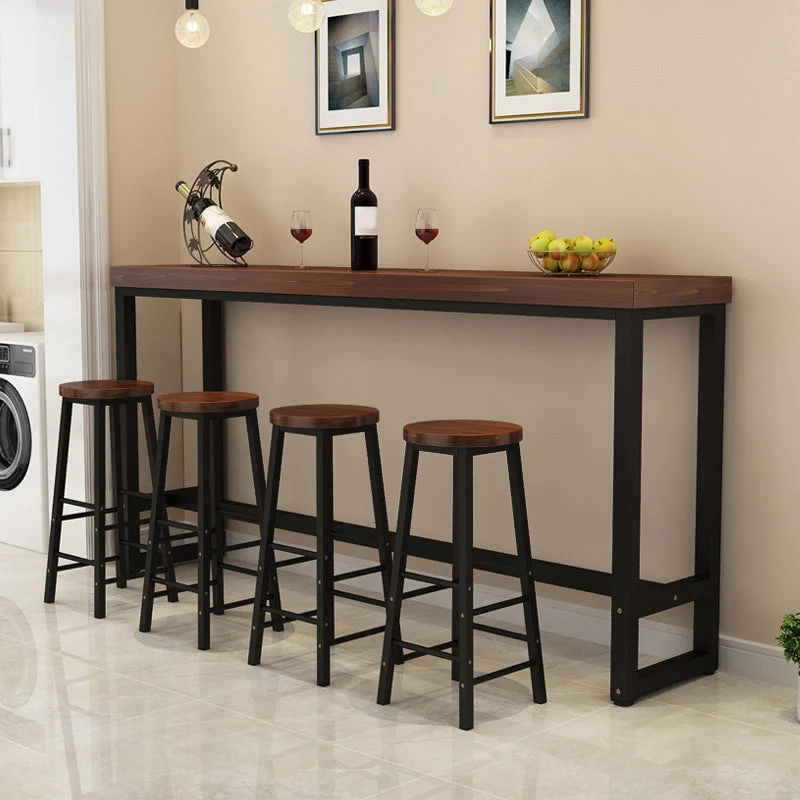 Ensemble de Table de Bar industriel, 1/5/9 pièces, ensemble de Table de Pub en bois massif pour l'intérieur Clearhalo
