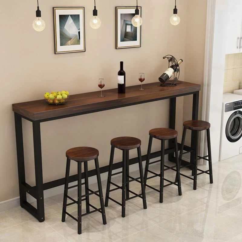 Ensemble de Table de Bar industriel, 1/5/9 pièces, ensemble de Table de Pub en bois massif pour l'intérieur Clearhalo
