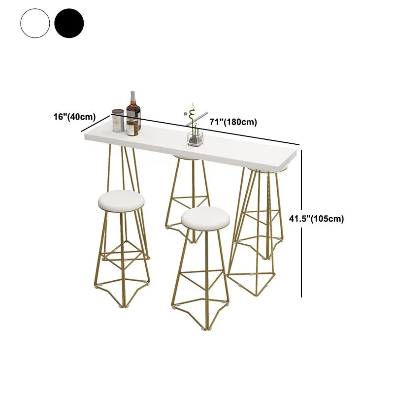 Ensemble de table de bar de luxe traditionnel, ensemble de comptoir 1/3/5 pièces avec base en métal Clearhalo