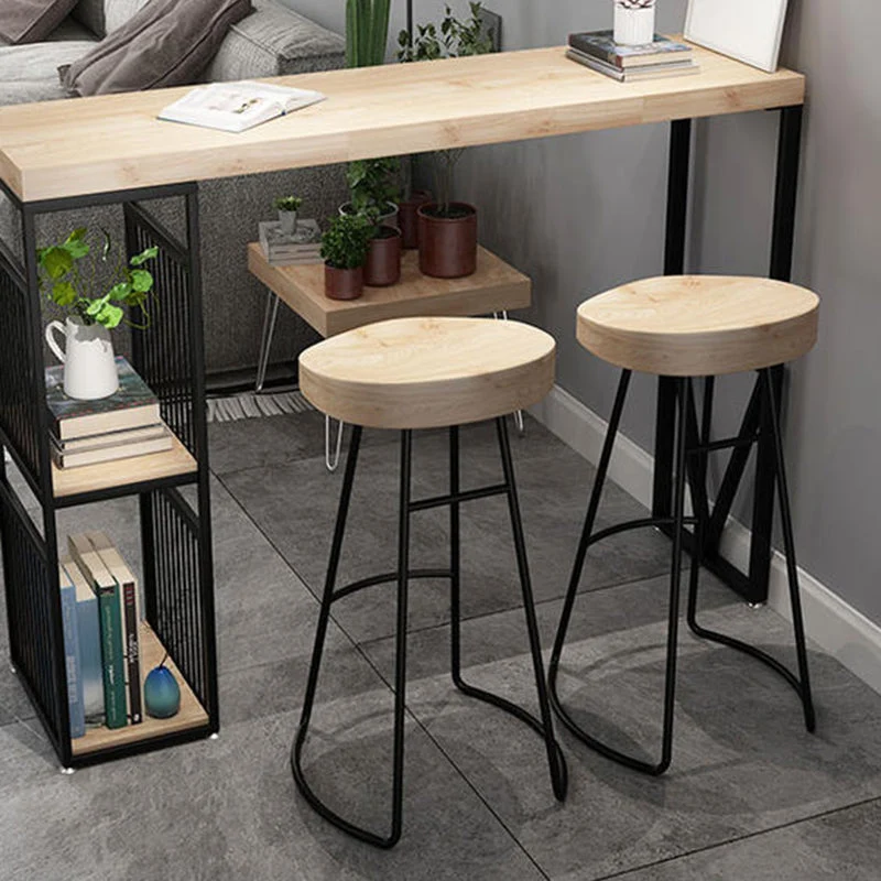 Ensemble de Table de Bar moderne, 1/2/3 pièces, ensemble de bistro rectangulaire en bois massif pour l'intérieur Clearhalo