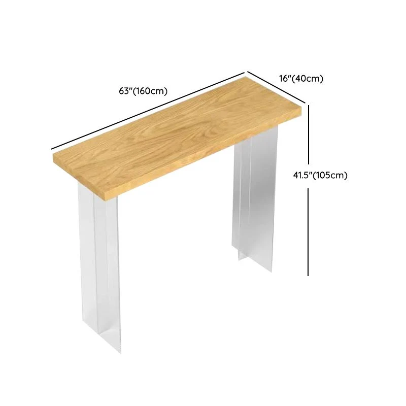 Ensemble de table de bar moderne 1/2/3 pièces ensemble de salle à manger de pub en bois massif rectangulaire Clearhalo