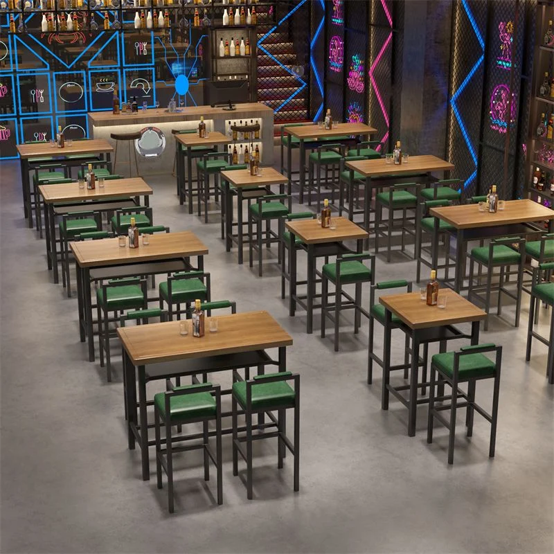 Ensemble de Table de Bar moderne 1/2/5 pièces, Table de comptoir en bois de pin avec tabourets hauts Clearhalo