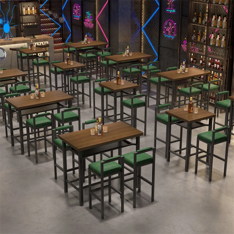 Ensemble de Table de Bar moderne 1/2/5 pièces, Table de comptoir en bois de pin avec tabourets hauts Clearhalo