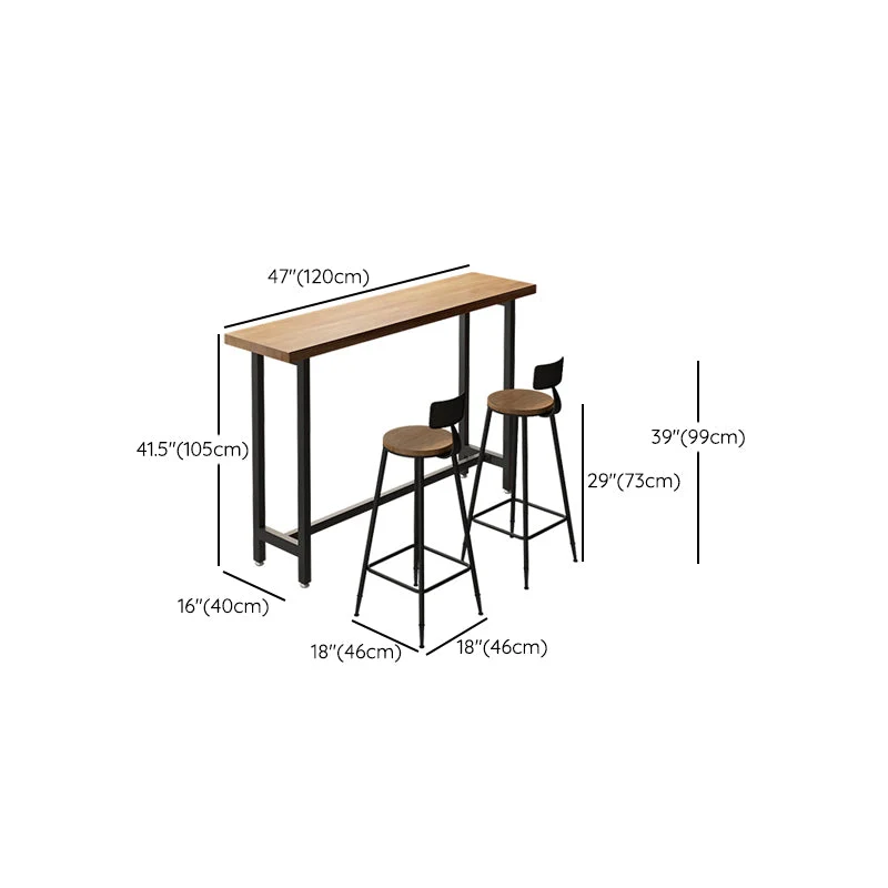 Ensemble de Table de Bar moderne, 1/3/4/5/6 pièces, ensemble de bistro rectangulaire en bois massif pour l'intérieur Clear...