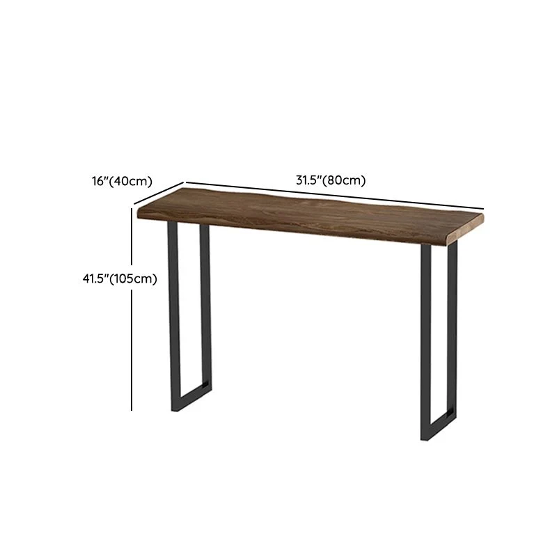 Ensemble de table de bar moderne en bois 1/2/3 pièces Table de bar rectangulaire avec pied en métal Clearhalo