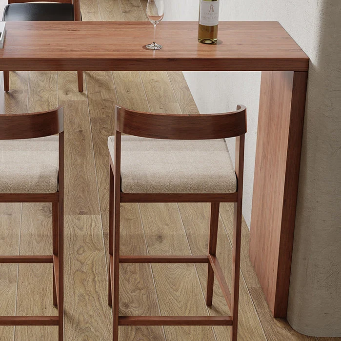 Ensemble de table de bar moderne de forme libre, 1/3 pièces, table de bar et tabourets en bois massif de pin marron Clearhalo