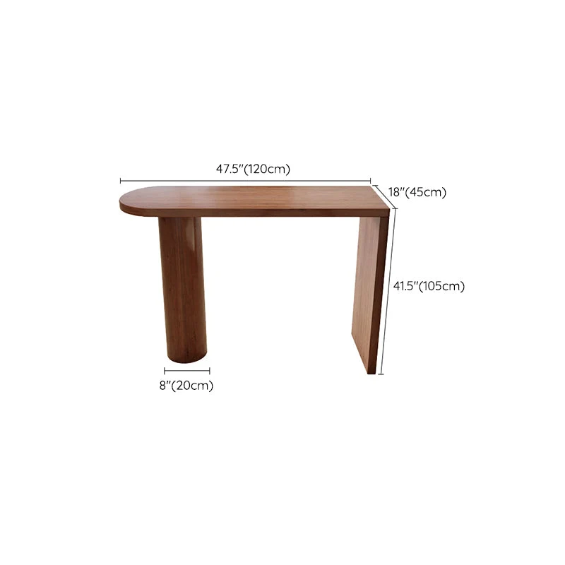 Ensemble de table de bar moderne de forme libre, 1/3 pièces, table de bar et tabourets en bois massif de pin marron Clearhalo