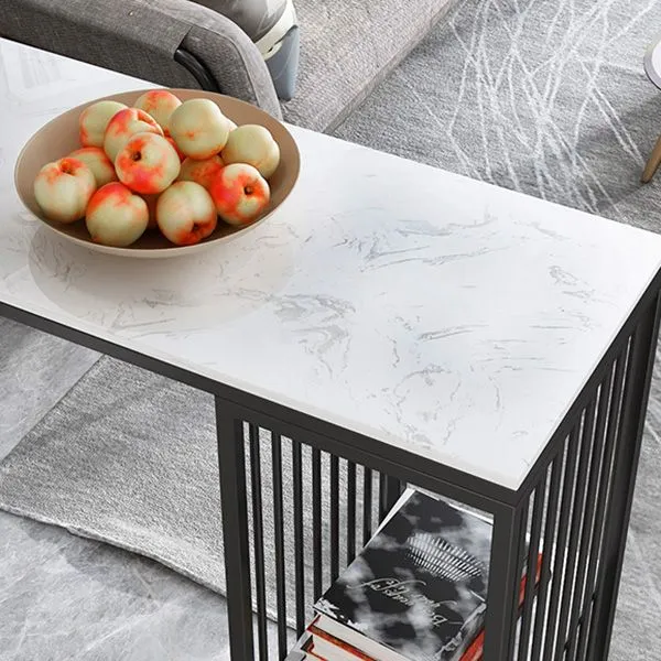Ensemble de table de bar moderne 1/3 pièces ensemble de bistro rectangulaire en faux marbre pour l'intérieur Clearhalo