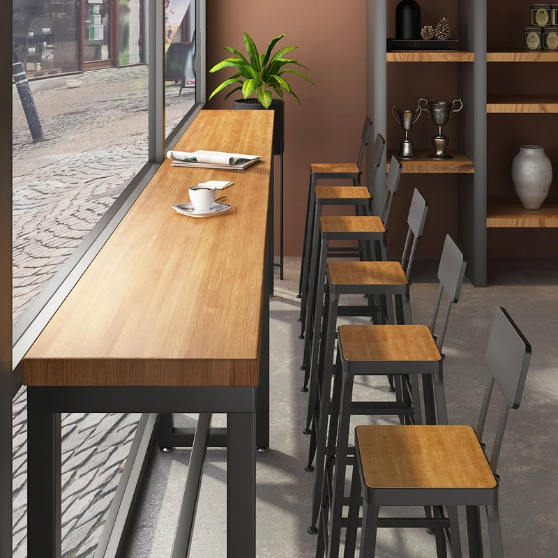 Ensemble de Table de Bar moderne 1/7 pièces, Table de comptoir rectangulaire en bois de pin avec tabourets hauts pour Bar...