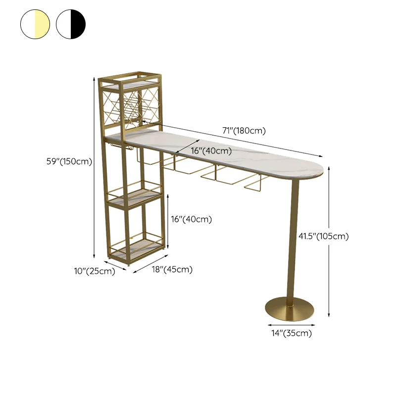 Ensemble de Table de Bar moderne 1/3 pièces, Table de comptoir en pierre avec tabourets rotatifs pour le salon Clearhalo