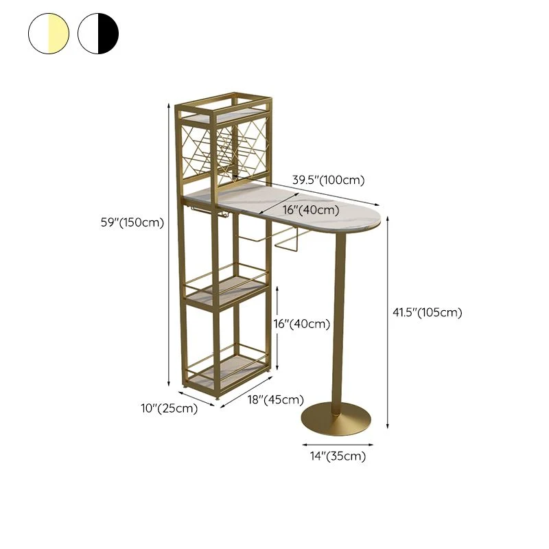 Ensemble de Table de Bar moderne 1/3 pièces, Table de comptoir en pierre avec tabourets rotatifs pour le salon Clearhalo