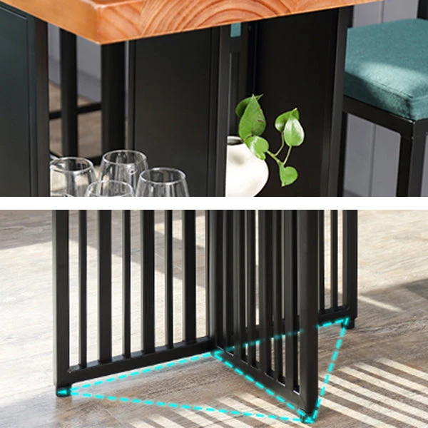 Ensemble de table de bar moderne 1/7 pièces, table de comptoir en bois massif avec tabourets rembourrés Clearhalo