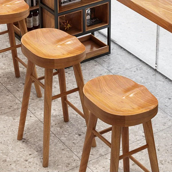 Ensemble de Table de Bar moderne 1/4 pièces, Table de comptoir rectangulaire en bois de pin avec tabourets sans dossier Cl...