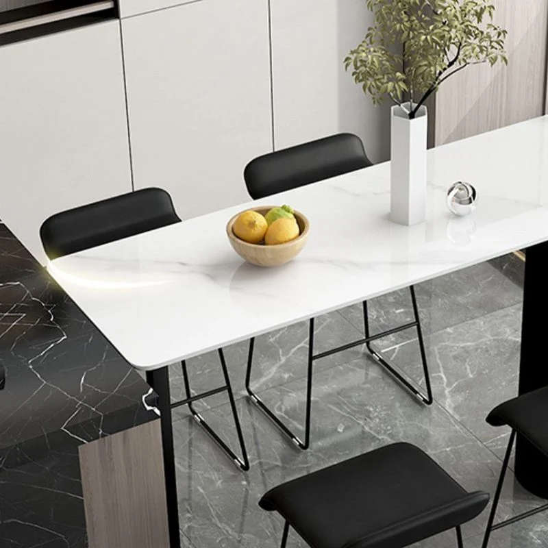 Ensemble de Table de Bar moderne 1/5 pièces, Table de comptoir en pierre avec tabourets pour salon Clearhalo
