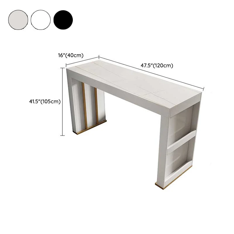 Ensemble de table de bar en pierre rectangulaire de style moderne, 1/2/3 pièces, avec tabourets sans dossier Clearhalo