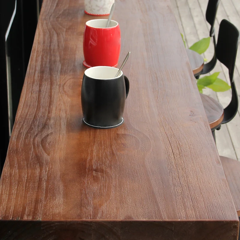 Ensemble de Table de Bar et Pub rectangulaire, 1/5 pièces, Table et tabourets de Bar à cadre en fer Clearhalo