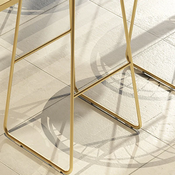 Ensemble de Table de bar rectangulaire, 1/7/9 pièces, Table de bar et tabourets Glam avec cadre en métal Clearhalo