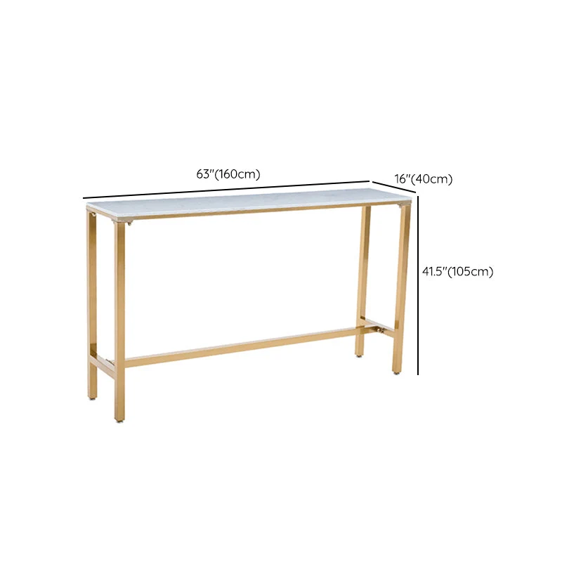 Ensemble de Table de bar rectangulaire, 1/7/9 pièces, Table de bar et tabourets Glam avec cadre en métal Clearhalo