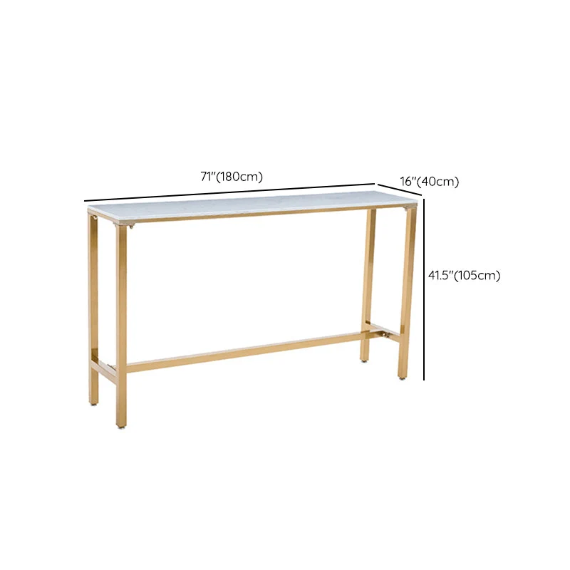 Ensemble de Table de bar rectangulaire, 1/7/9 pièces, Table de bar et tabourets Glam avec cadre en métal Clearhalo