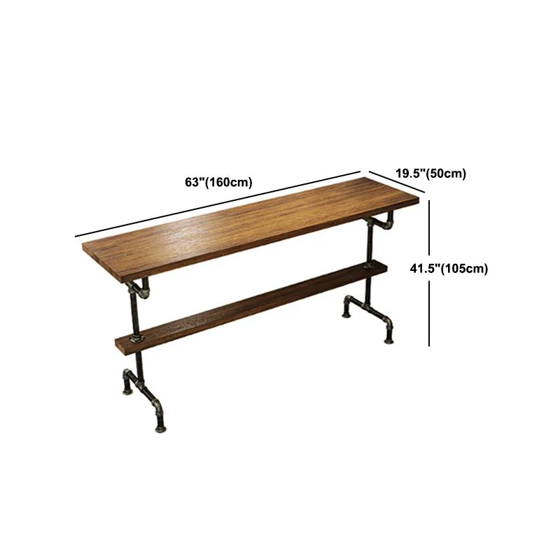 Ensemble de Table de Bar rectangulaire en bois massif, Table de comptoir industrielle 1/4/7 pièces avec tabourets Clearhalo