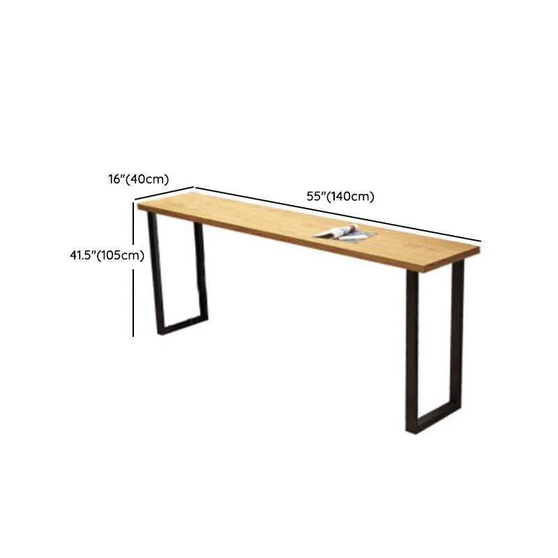 Ensemble de table de bar rectangulaire contemporain, 1/5 pièces, table de bar et tabourets en bois massif Clearhalo