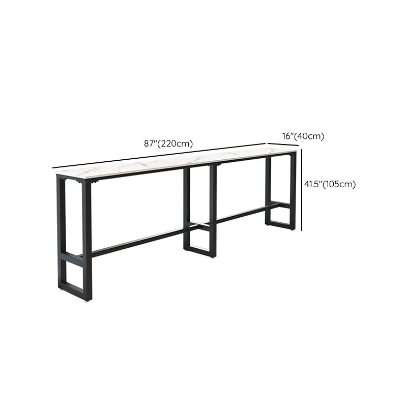 Ensemble de table de bar rectangulaire Glam, 1/4/7 pièces, table de bar avec cadre en fer et tabourets rembourrés Clearhalo