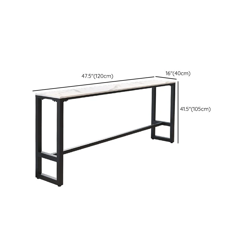 Ensemble de table de bar rectangulaire Glam, 1/4/7 pièces, table de bar avec cadre en fer et tabourets rembourrés Clearhalo