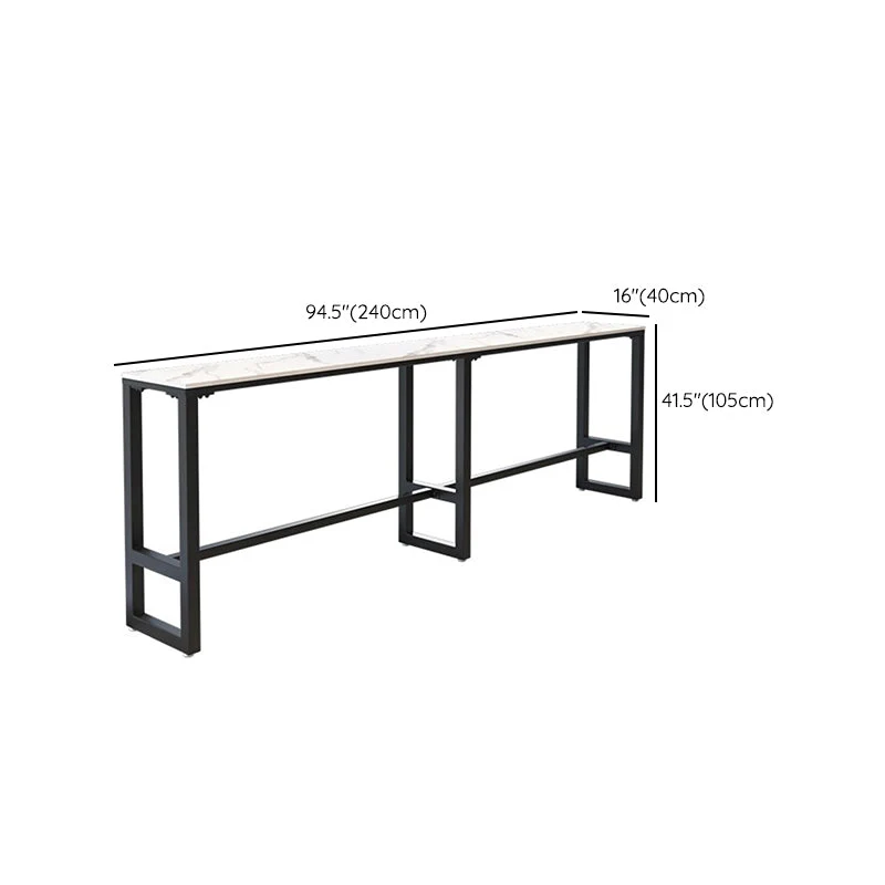Ensemble de table de bar rectangulaire Glam, 1/4/7 pièces, table de bar avec cadre en fer et tabourets rembourrés Clearhalo