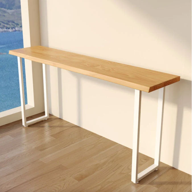 Ensemble de Table de bar rectangulaire industriel, 1/4 pièces, Table de bar et tabouret de bar en bois massif Clearhalo