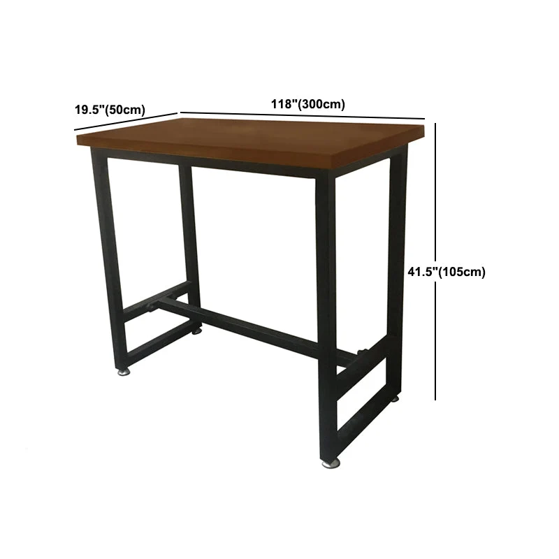 Ensemble de Table de Bar rectangulaire moderne en bois massif, Table de comptoir 1/5/9 pièces avec tabourets noirs Clearhalo