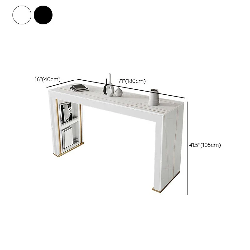Ensemble de Table de Bar rectangulaire moderne, 1/3 pièces, avec plateau en pierre et tabourets rembourrés Clearhalo