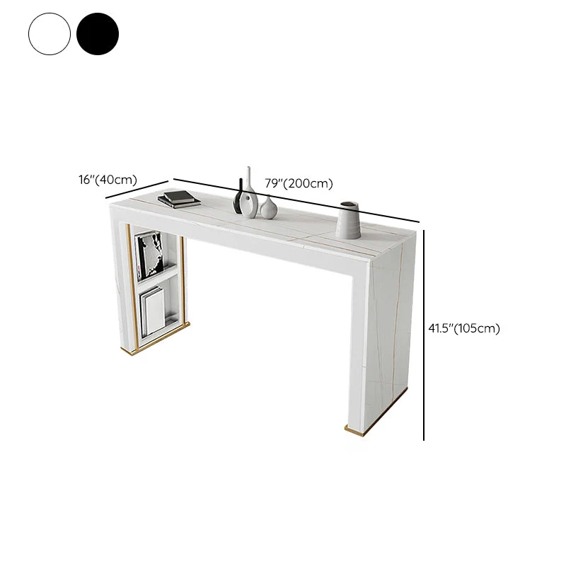 Ensemble de Table de Bar rectangulaire moderne, 1/3 pièces, avec plateau en pierre et tabourets rembourrés Clearhalo