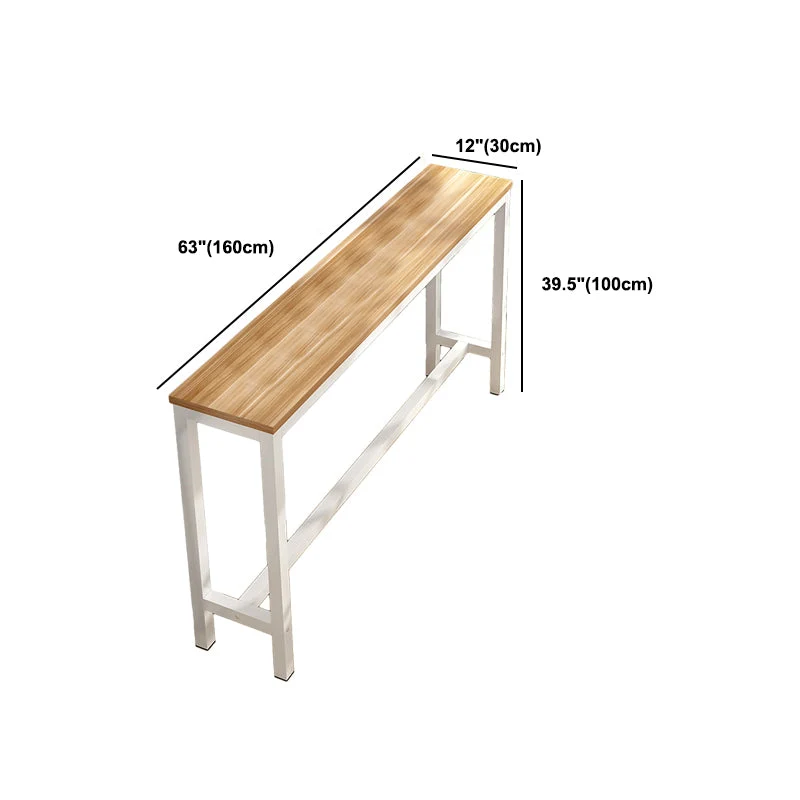 Ensemble de Table de bar rectangulaire, 1/4 pièces, Table de comptoir en bois de couleur naturelle Clearhalo