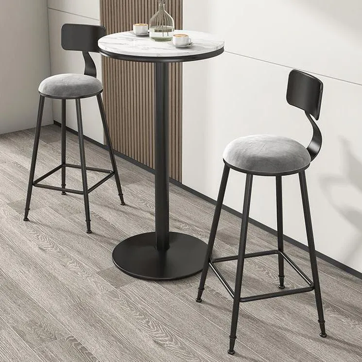 Ensemble de table de bar ronde Glam 1/2/3/4 pièces, ensemble bistro avec dessus en faux marbre Clearhalo