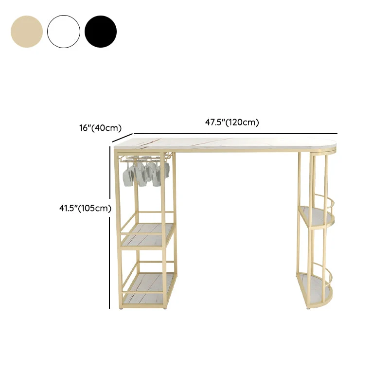 Ensemble de table de bar de style Glam, 1/2 pièces, ensemble de table de bar en granit blanc Clearhalo