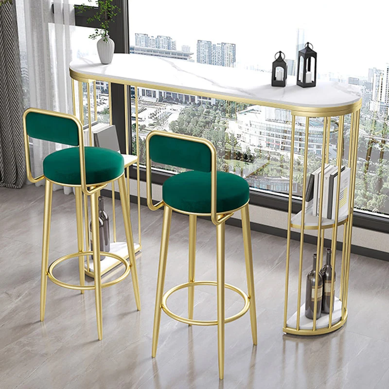 Ensemble de Table de Bar de Style moderne, 1/2/3 pièces, ensemble de bistro rectangulaire en pierre pour l'intérieur Clear...