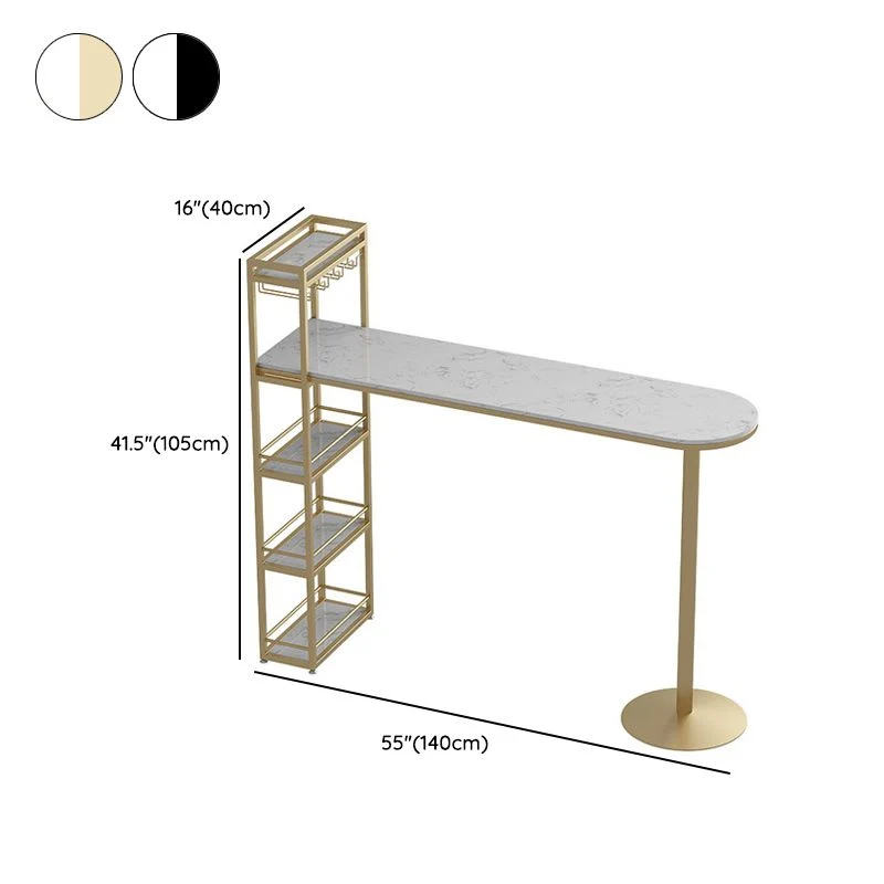 Ensemble de table de bar de style moderne, 1/3 pièces, table de comptoir en faux marbre avec tabourets rembourrés Clearhalo