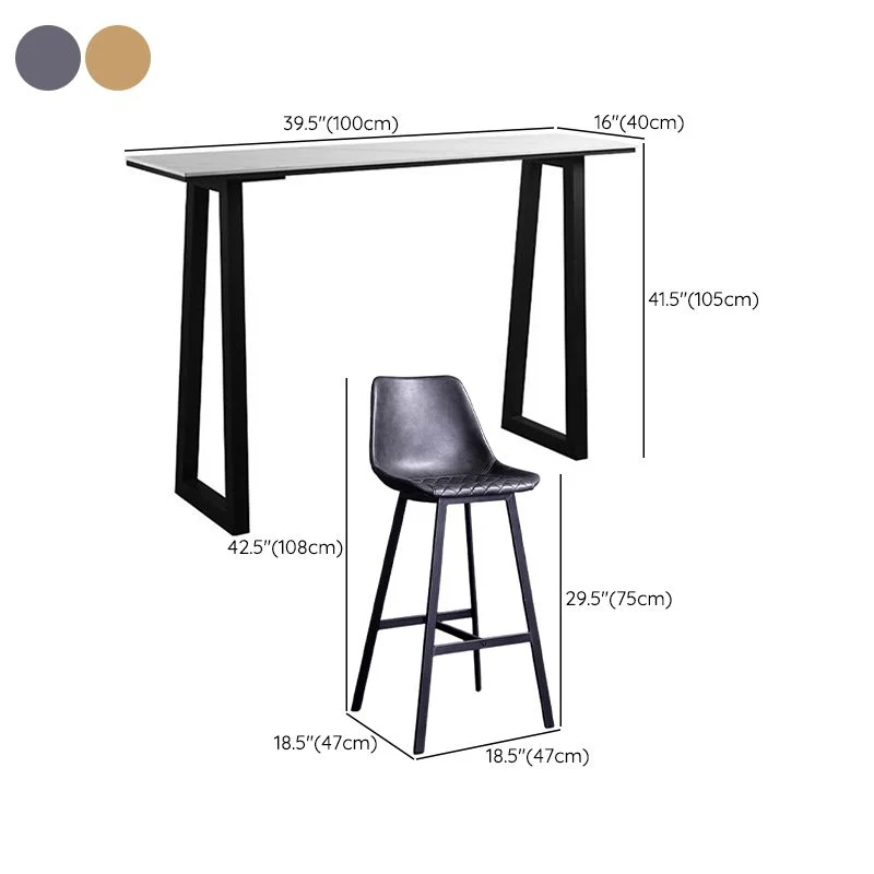 Ensemble de Table de pub 1/2/3 pièces, tabouret de Bar industriel et ensemble de Table Clearhalo